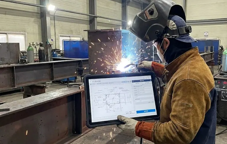 Welding process tablet drawing management and work order computerization