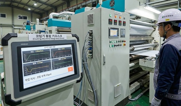 코팅기 설비 데이터 연동 및 현장 키오스크 통합